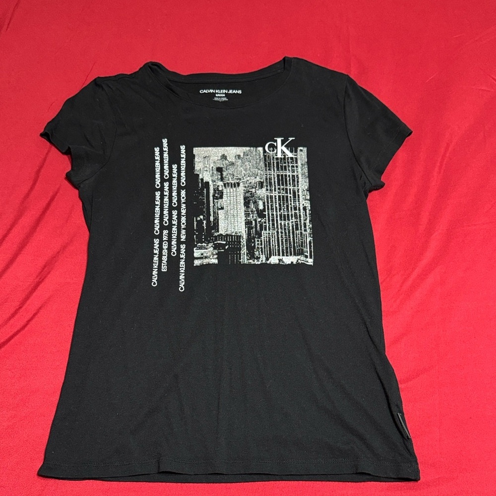 Calvin Klein Black Tee with Urban Graphic